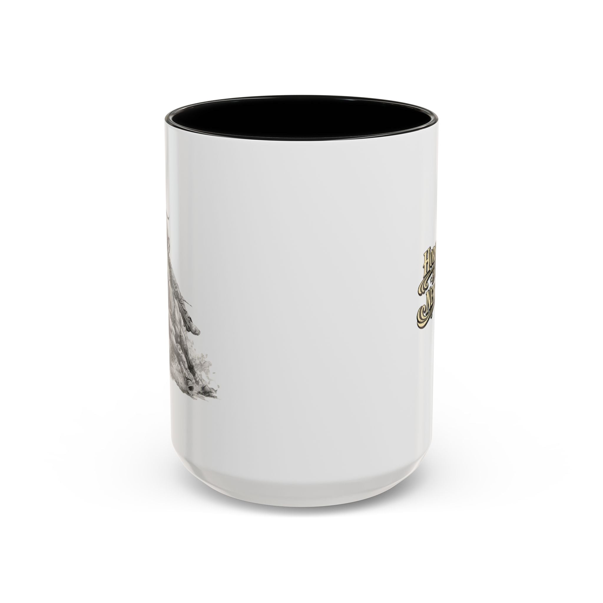 Barrel Racing Coffee Mug — "Horse and Rider Focused on the Next Barrel"