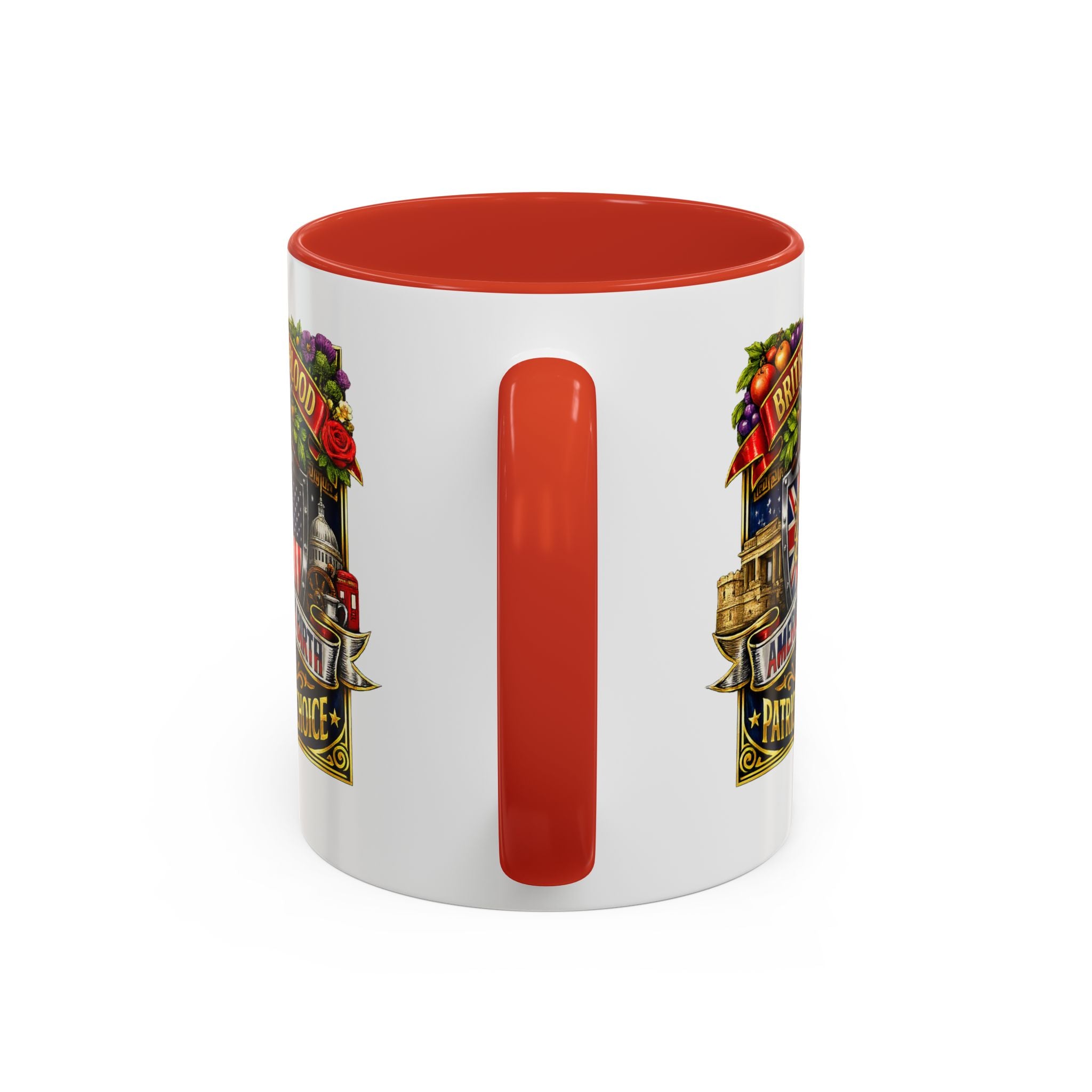 British Pride Coffee Mug — "British by Blood, American by Birth, Patriot by Choice" Patriotic Ceramic Mug