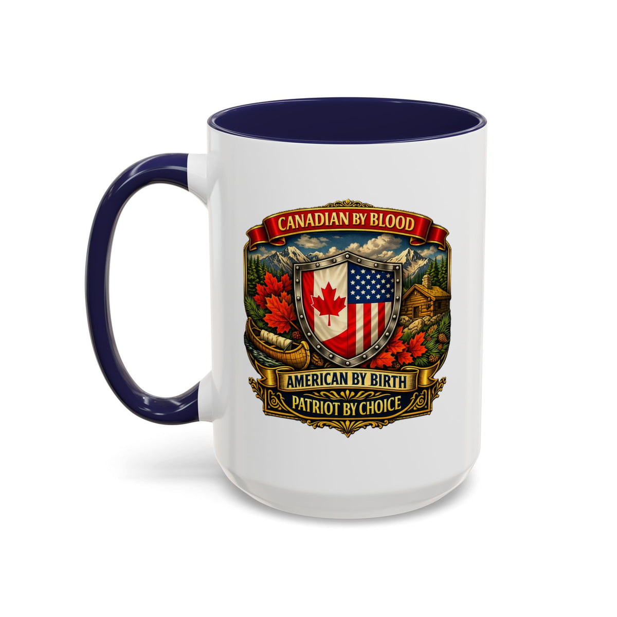 Canadian/American Pride Coat of Arms Accent Coffee Mug (11/15oz)