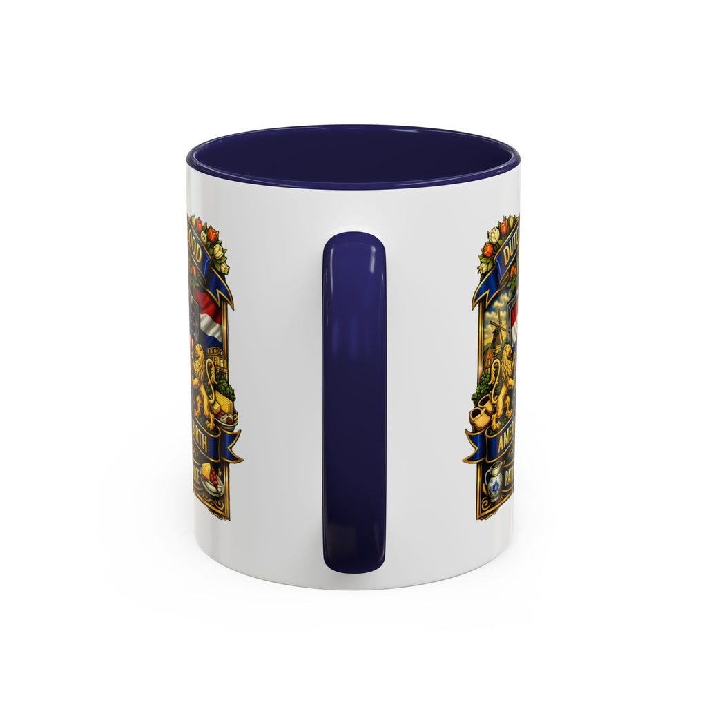 Dutch/American Pride Mug with Vintage Botanical Crest Design