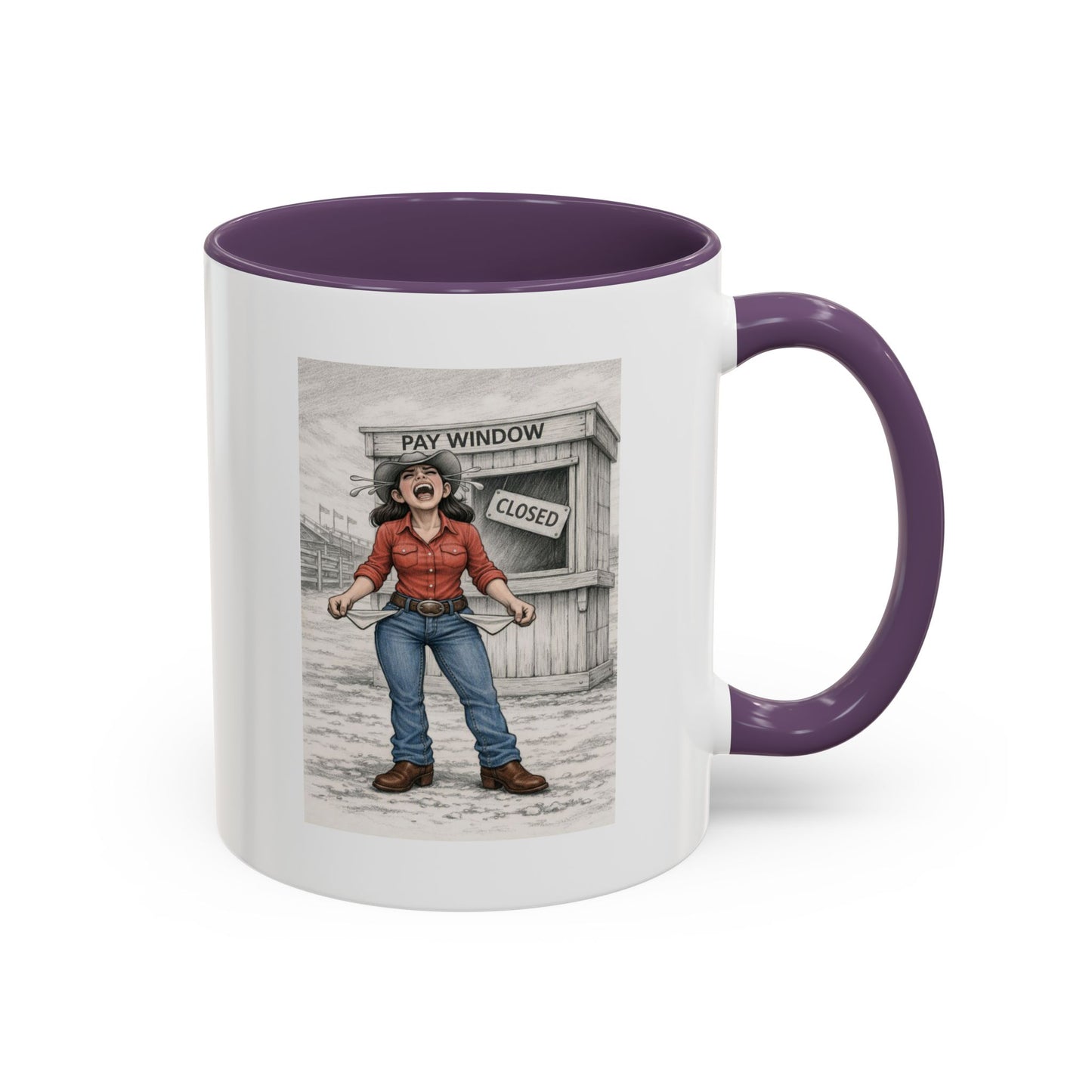 Out of the Money Barrel Racing Coffee Mug — Rodeo Cowgirl Accent Mug (11/15 oz)