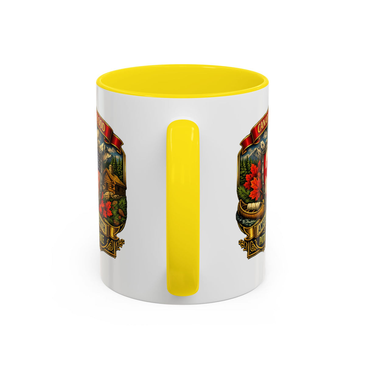 Canadian/American Pride Coat of Arms Accent Coffee Mug (11/15oz)