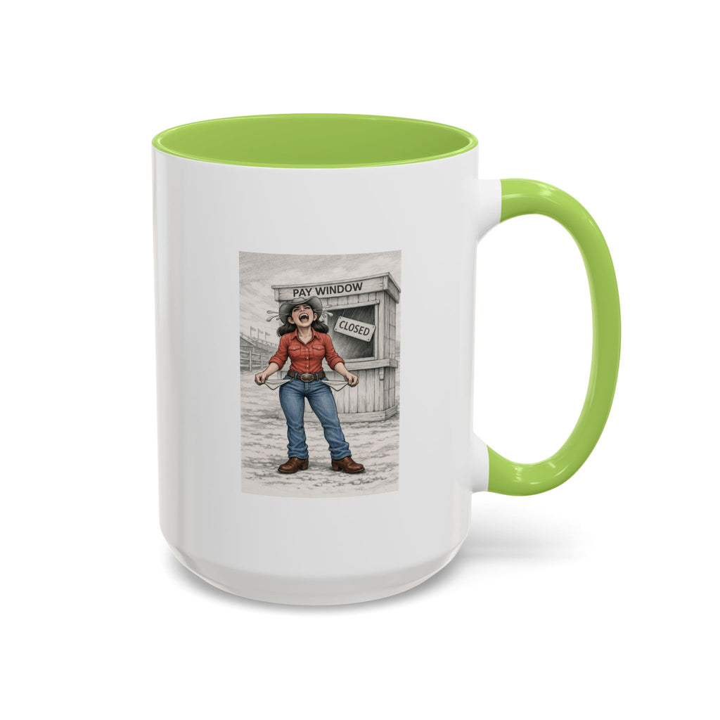 Out of the Money Barrel Racing Coffee Mug — Rodeo Cowgirl Accent Mug (11/15 oz)