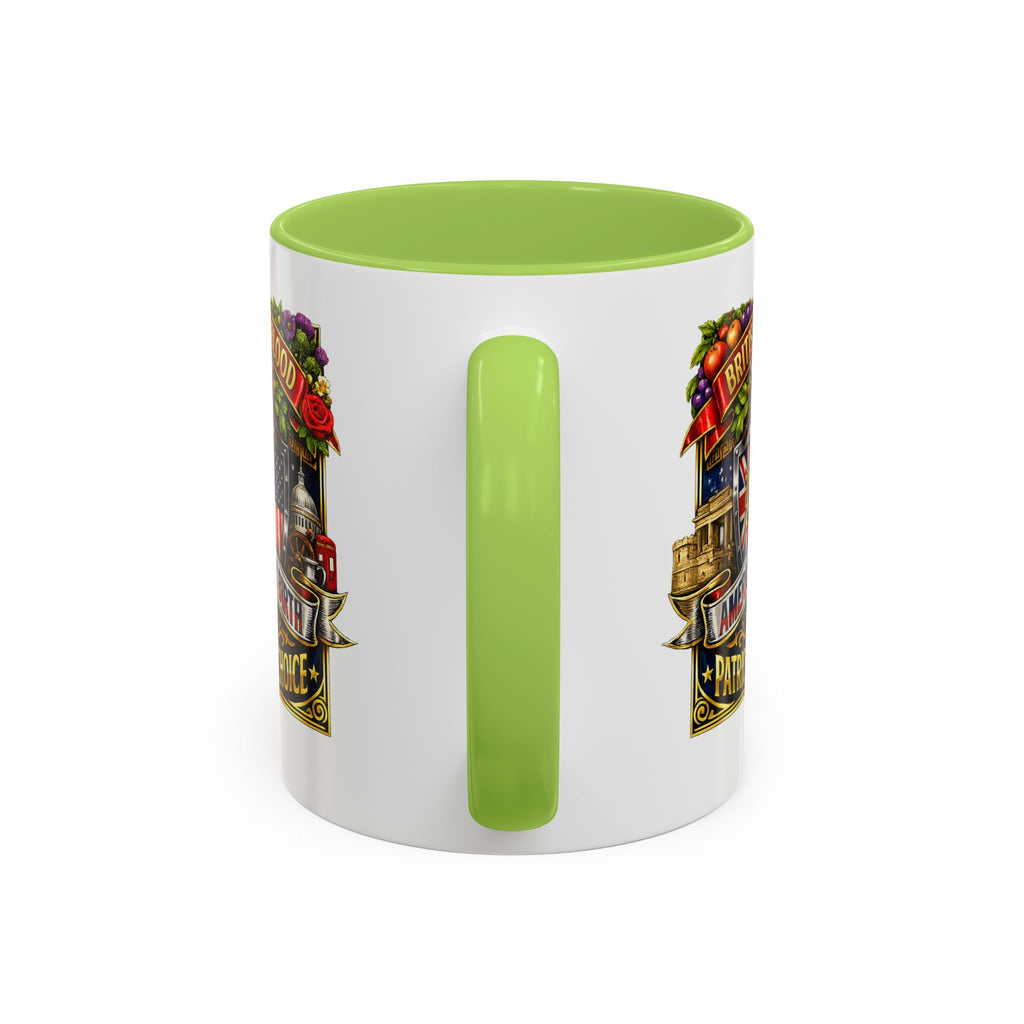 British Pride Coffee Mug — "British by Blood, American by Birth, Patriot by Choice" Patriotic Ceramic Mug