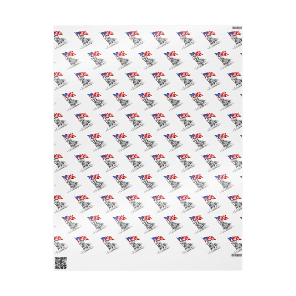 Grand Entry Cowgirl Wrapping Paper Roll — Red, White & Blue, Black Sketch Rodeo Gift Wrap