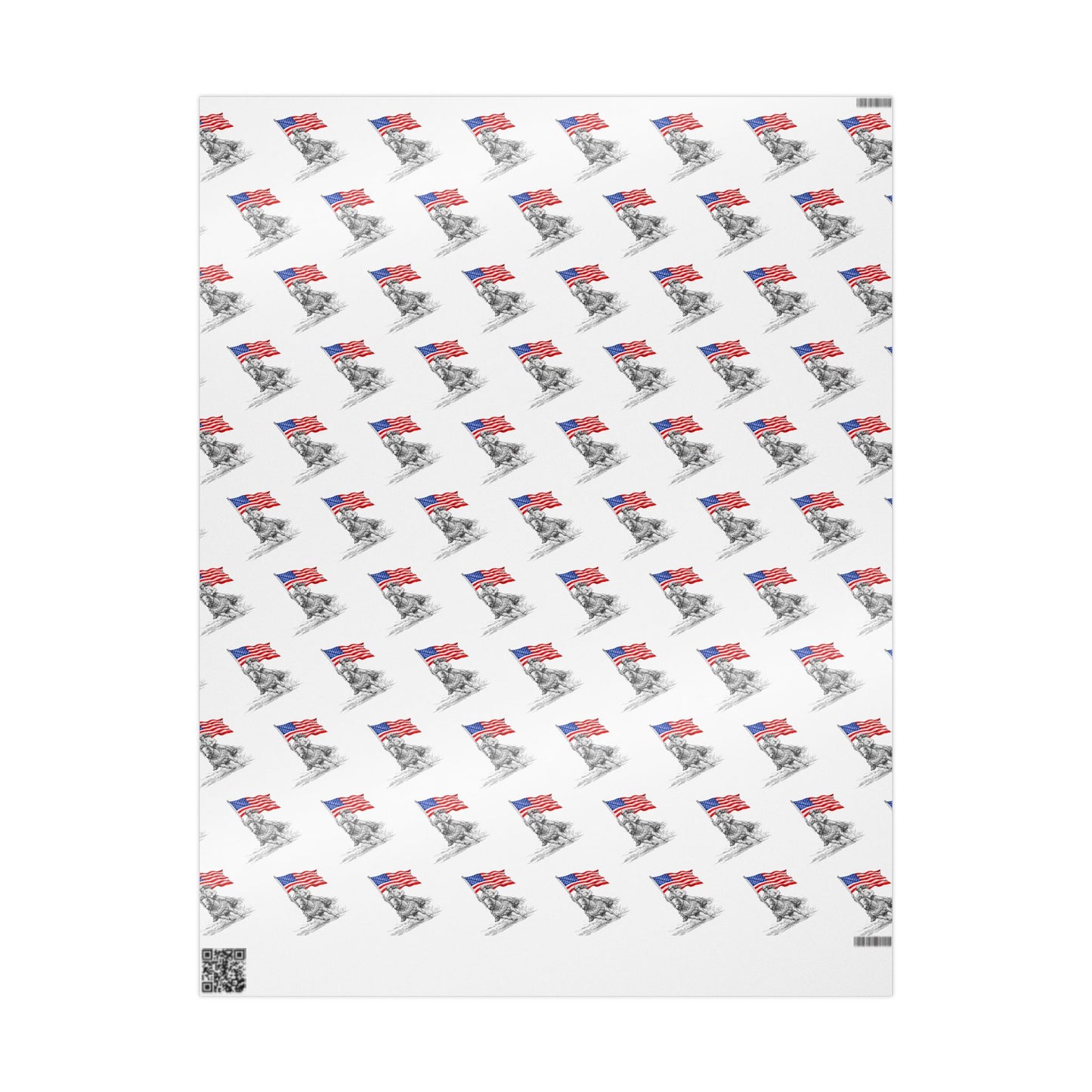 Grand Entry Cowgirl Wrapping Paper Roll — Red, White & Blue, Black Sketch Rodeo Gift Wrap