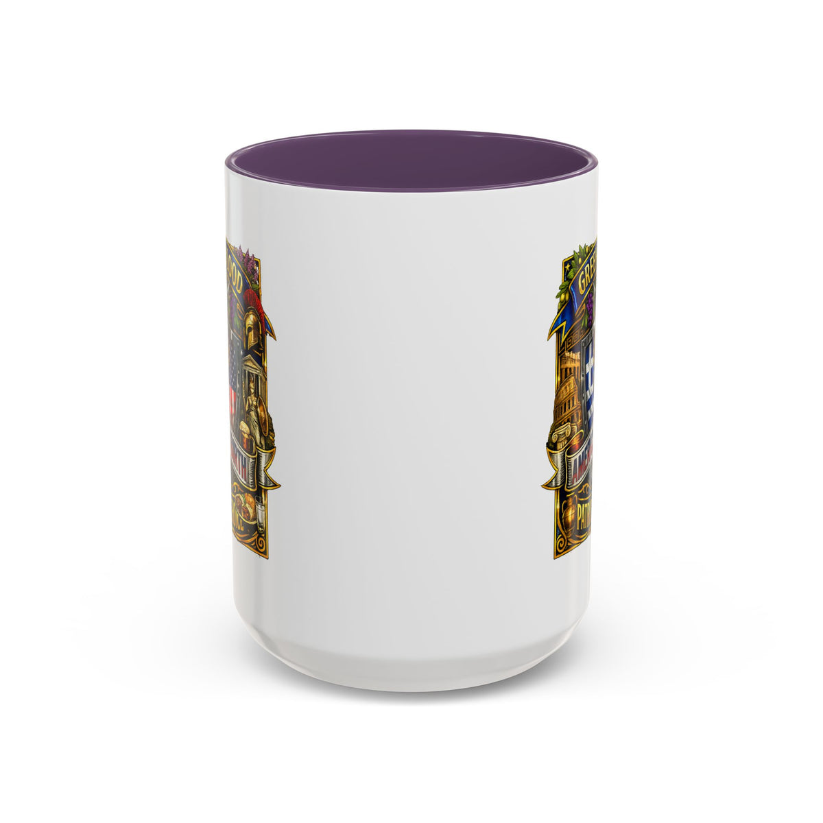 Greek by Blood, American by Birth Accent Coffee Mug – Patriotic Greek Heritage 11/15oz