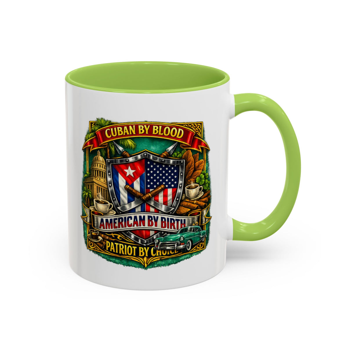 Cuban/American Pride - Cuban by Blood, American by Birth Accent Coffee Mug (11/15oz)