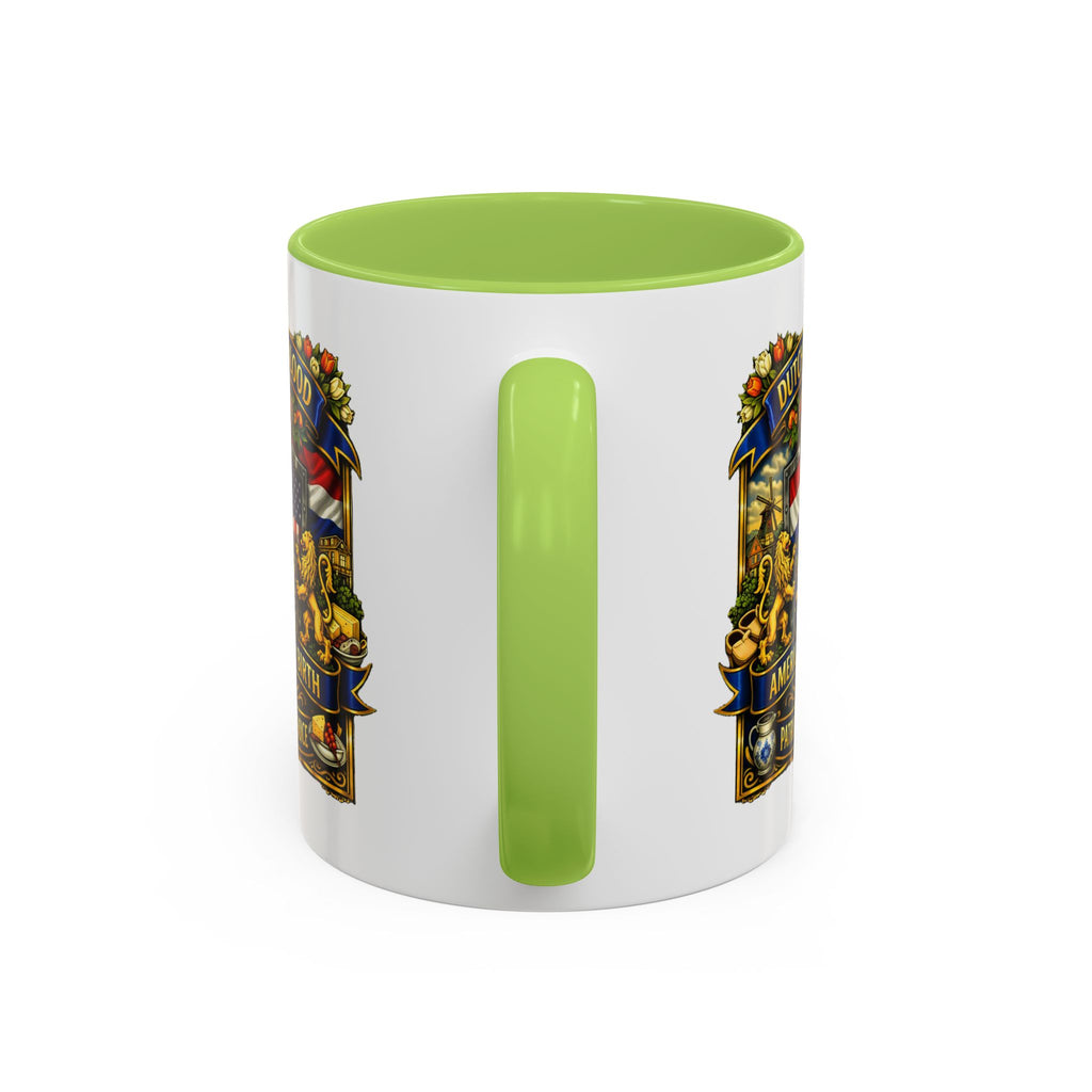 Dutch/American Pride Mug with Vintage Botanical Crest Design