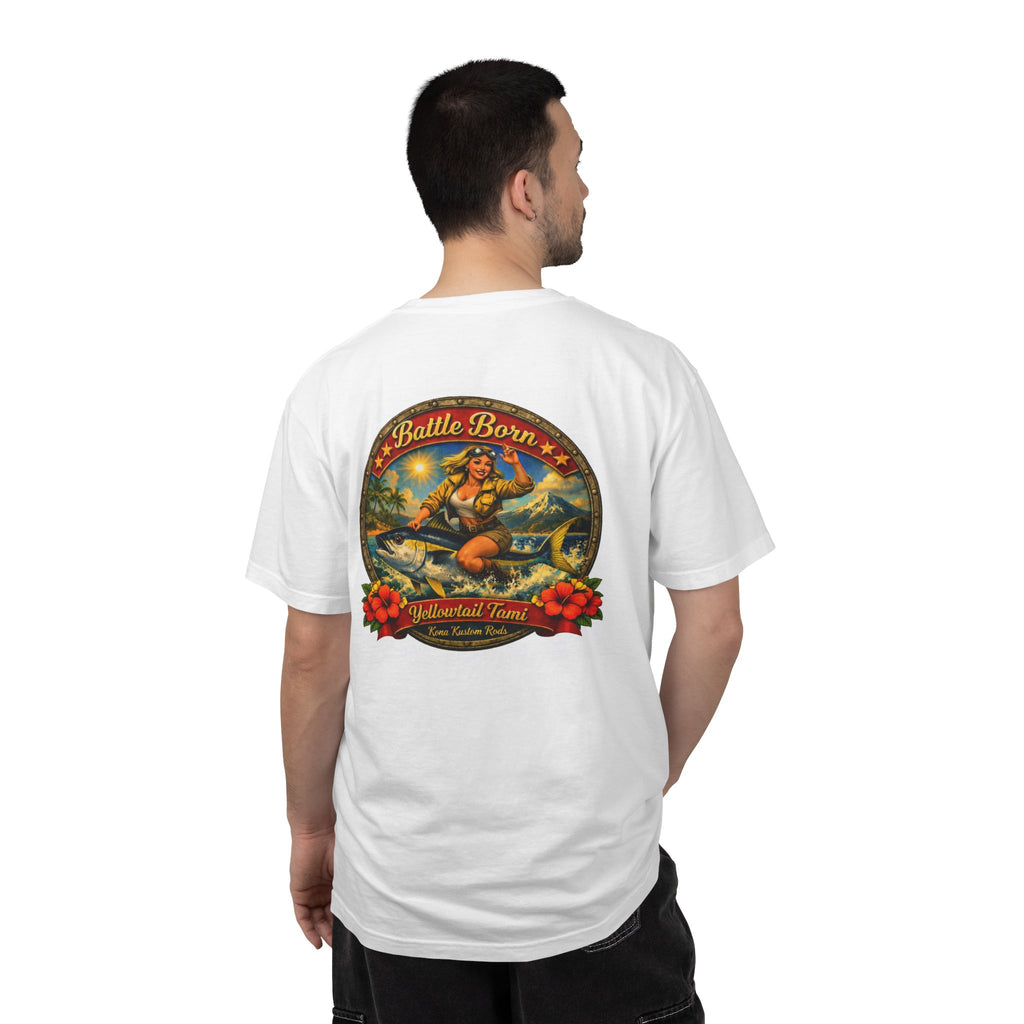 Yellow Tail T-Shirt — "Battle Born" Vintage Pinup Graphic