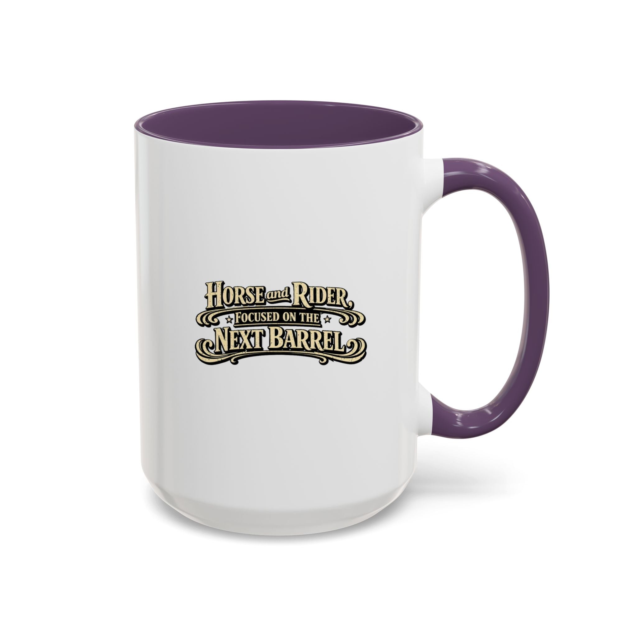 Barrel Racing Coffee Mug — "Horse and Rider Focused on the Next Barrel"