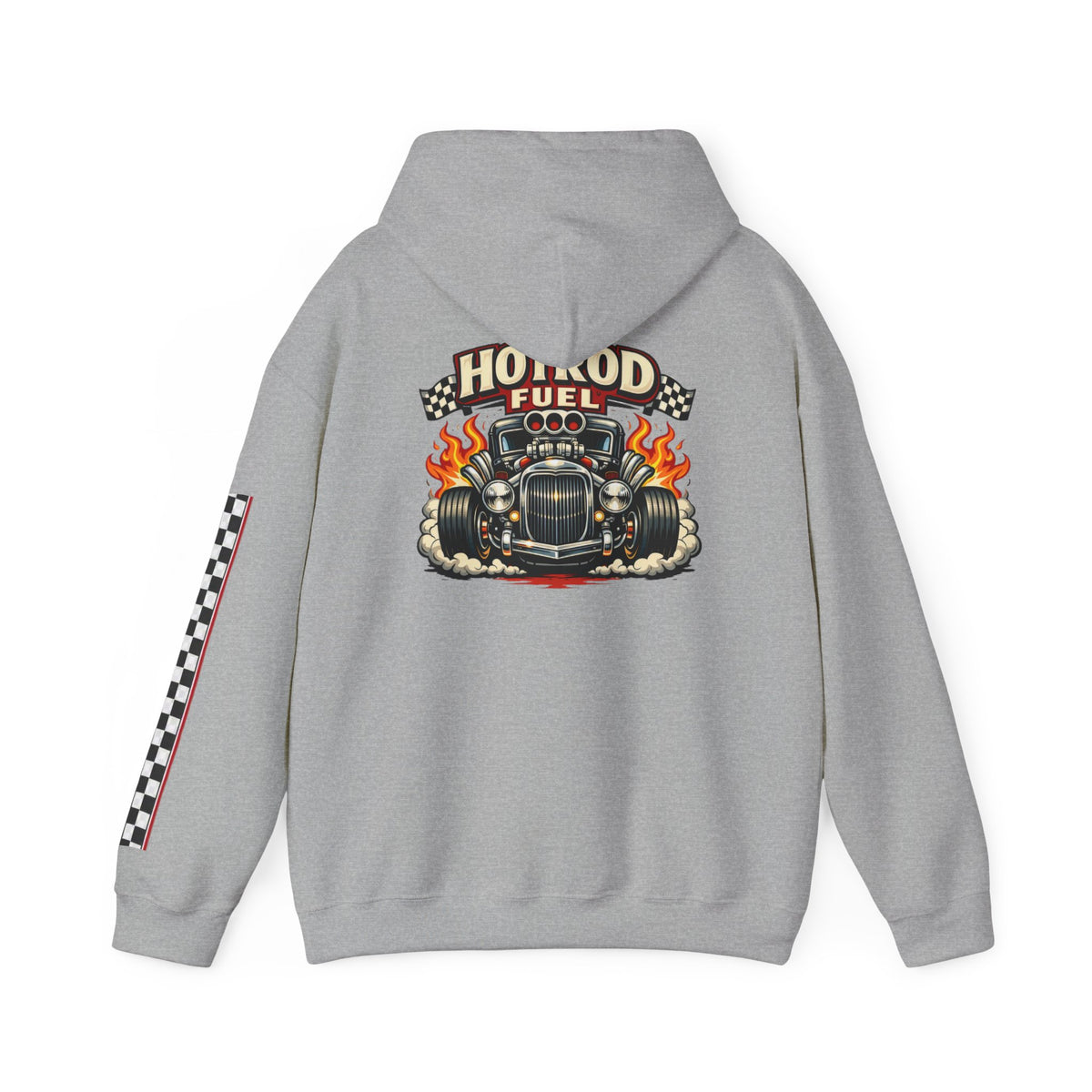 Hot Rod Hoodie — "Hot Rod Fuel" Vintage Car Racing Pullover