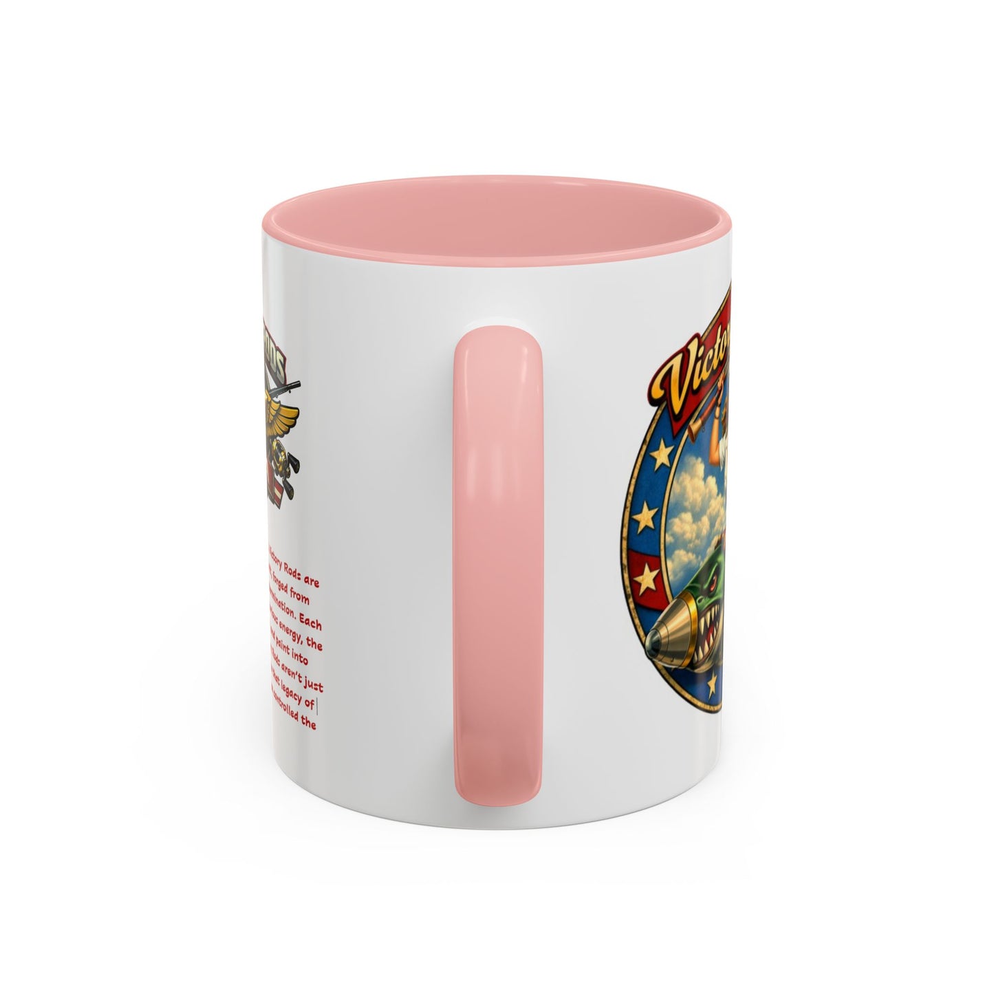 Victory Rods Sportfisherman's WWII Nose Art Pin-Up Illustration Mug | Ceramic Coffee Cup