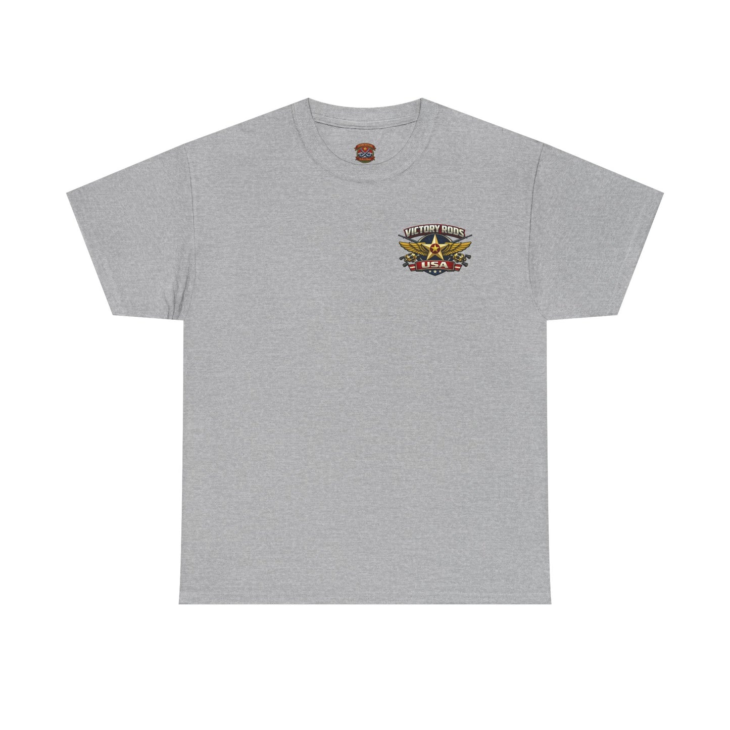 Vintage Pinup Fishing T-Shirt — “Victory Rods” Calico Carol Graphic Tee
