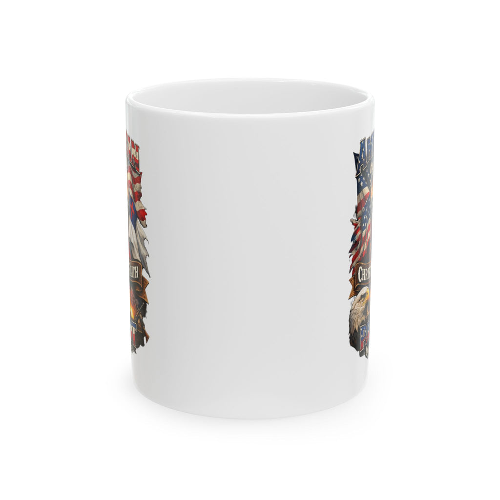 Patriotic Eagle Ceramic Mug - American Flag Skull Design (11oz, 15oz)