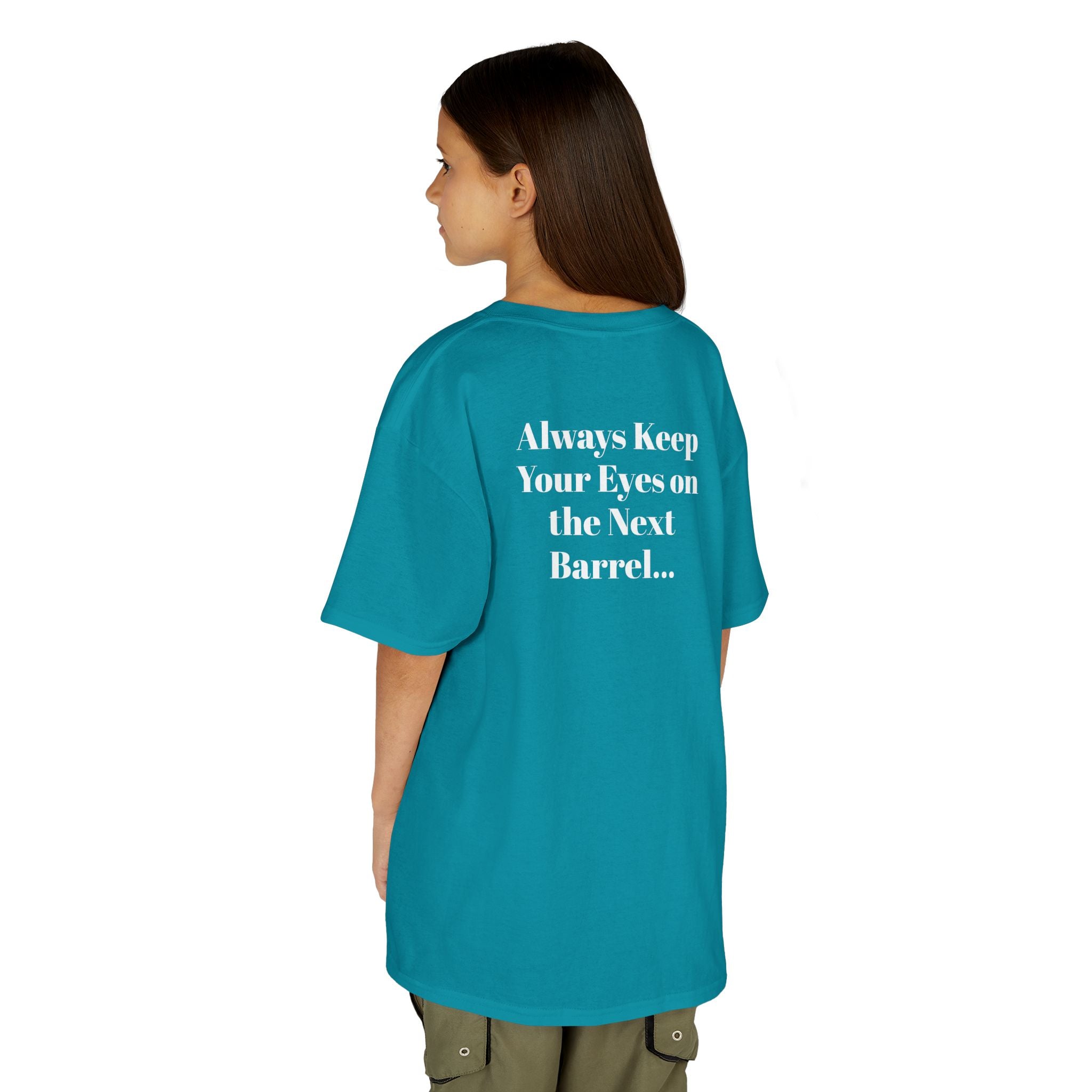 Kids T-Shirt — 'Always Keep Your Eye On the Next Barrel' Cowgirl Graphic