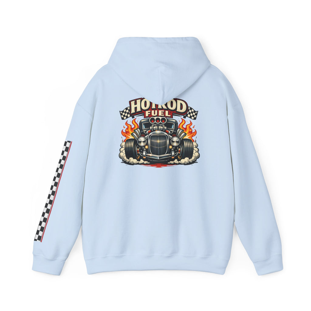 Hot Rod Hoodie — "Hot Rod Fuel" Vintage Car Racing Pullover