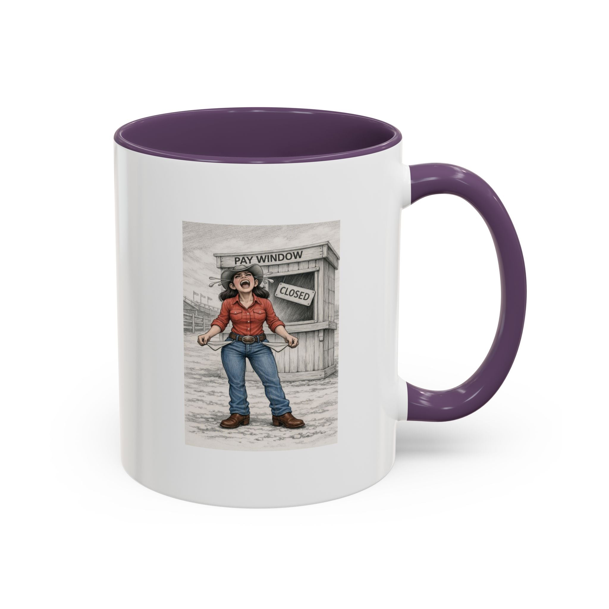 Out of the Money Barrel Racing Coffee Mug — Rodeo Cowgirl Accent Mug (11/15 oz)