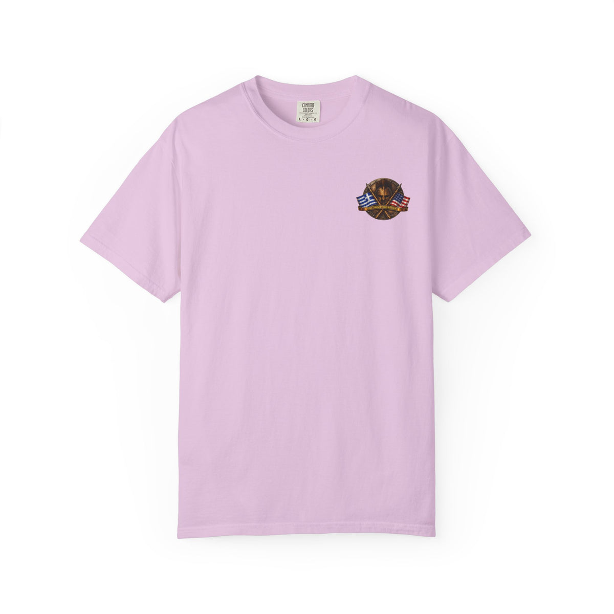 Greek American Heritage T-Shirt — Eagle Crest with Flags & "One Nation" Emblem