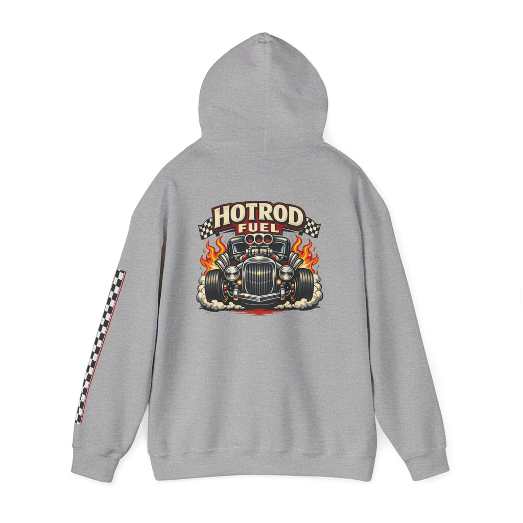 Hot Rod Hoodie — "Hot Rod Fuel" Vintage Car Racing Pullover