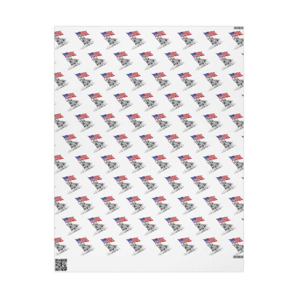 Grand Entry Cowgirl Wrapping Paper Roll — Red, White & Blue, Black Sketch Rodeo Gift Wrap
