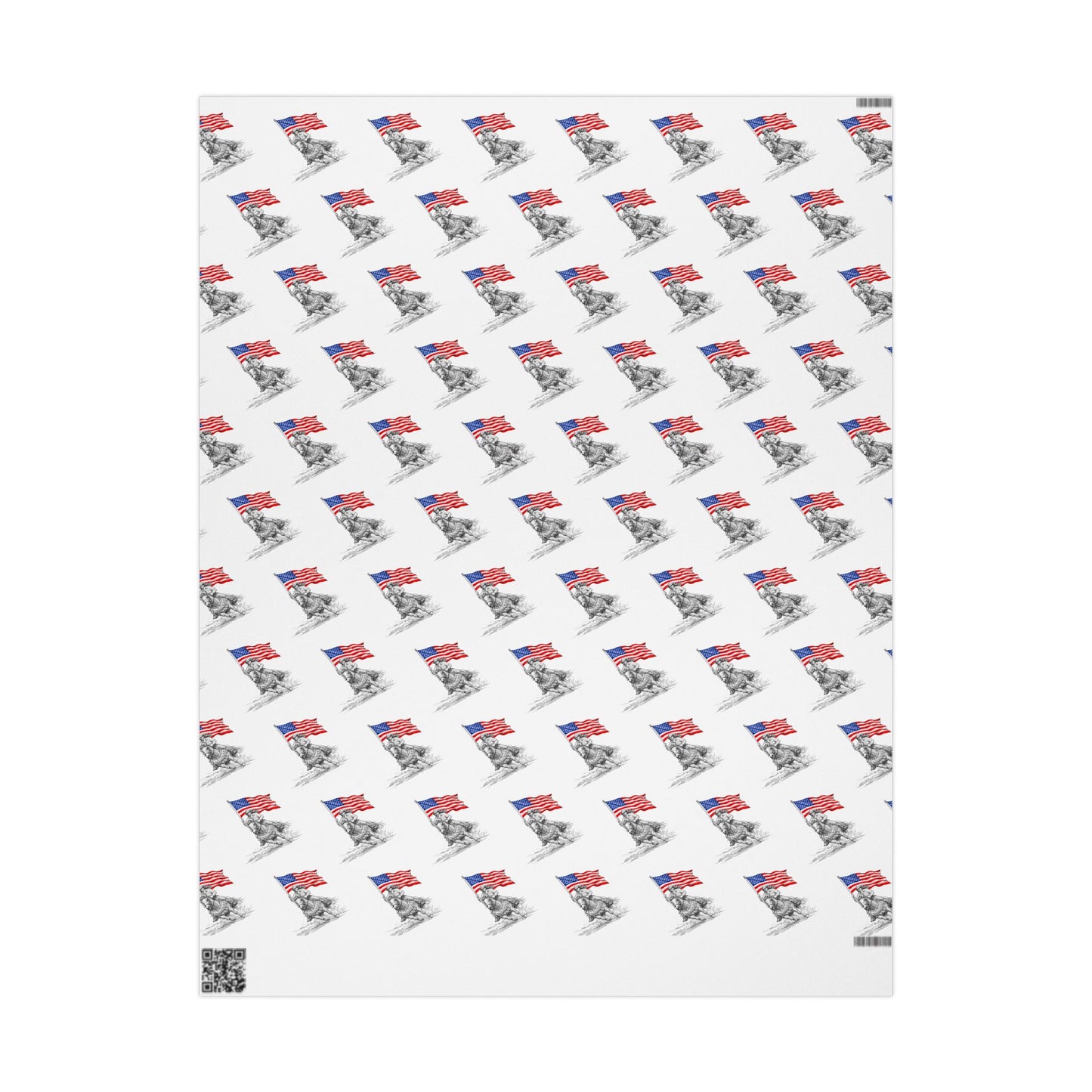Grand Entry Cowgirl Wrapping Paper Roll — Red, White & Blue, Black Sketch Rodeo Gift Wrap