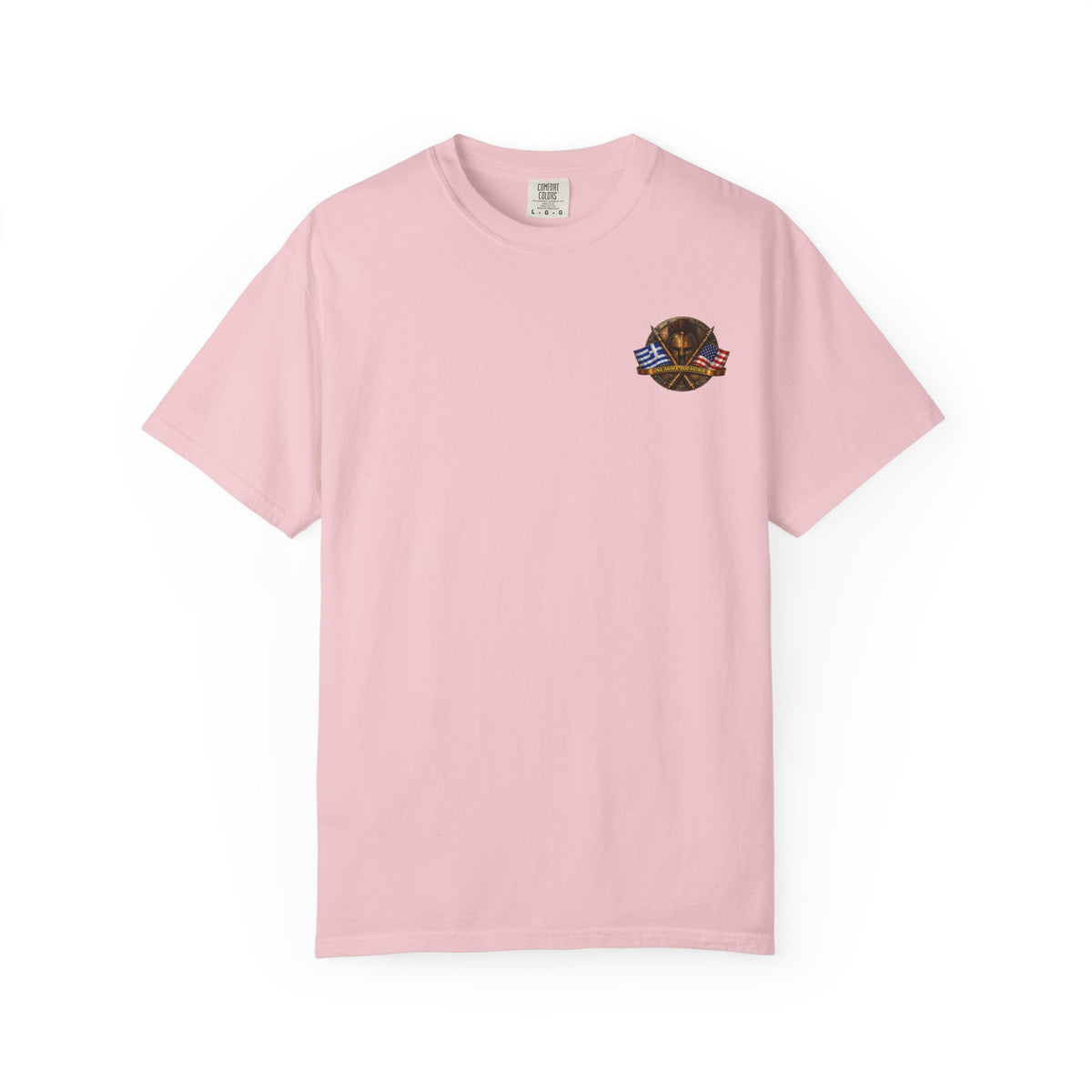 Greek American Heritage T-Shirt — Eagle Crest with Flags & "One Nation" Emblem