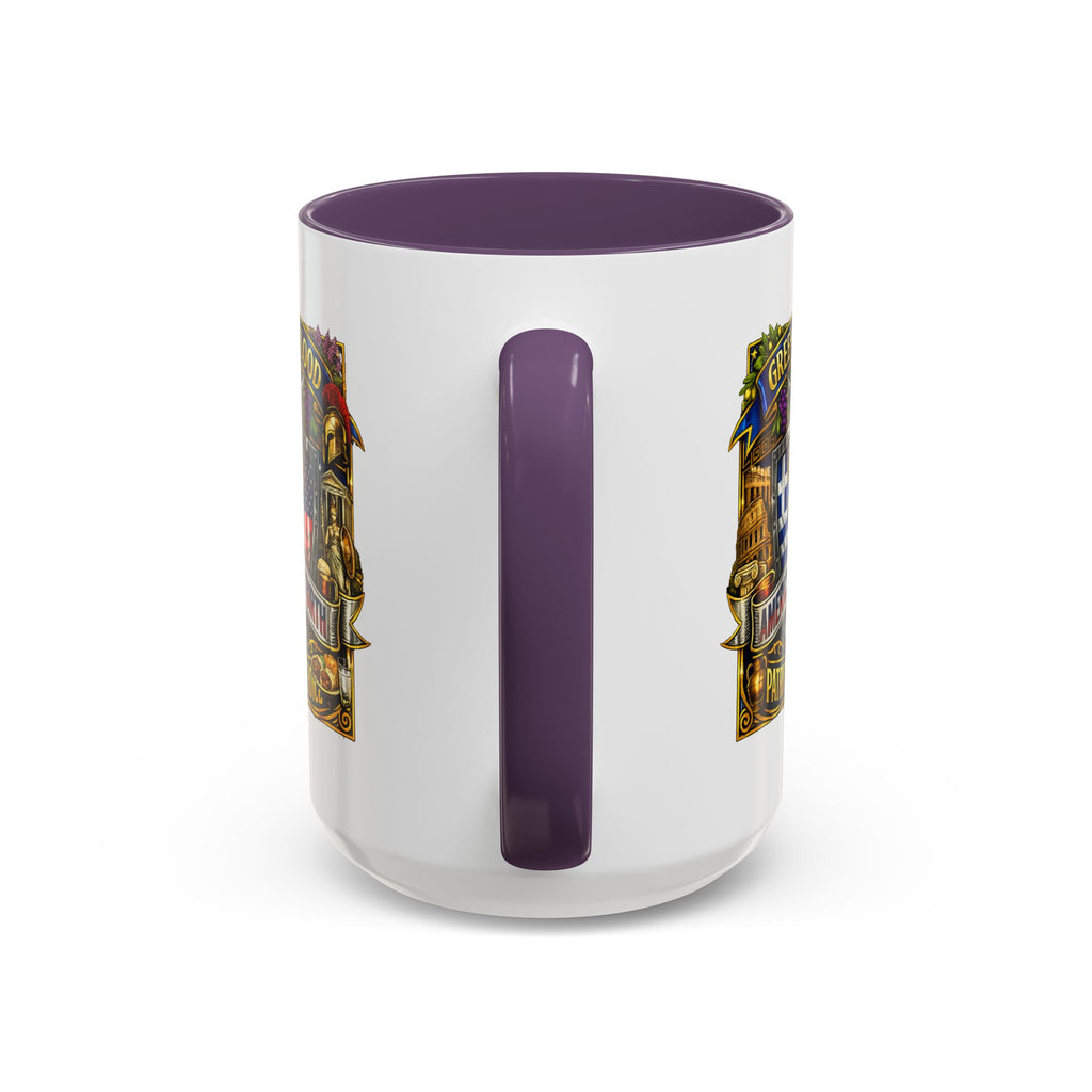 Greek by Blood, American by Birth Accent Coffee Mug – Patriotic Greek Heritage 11/15oz