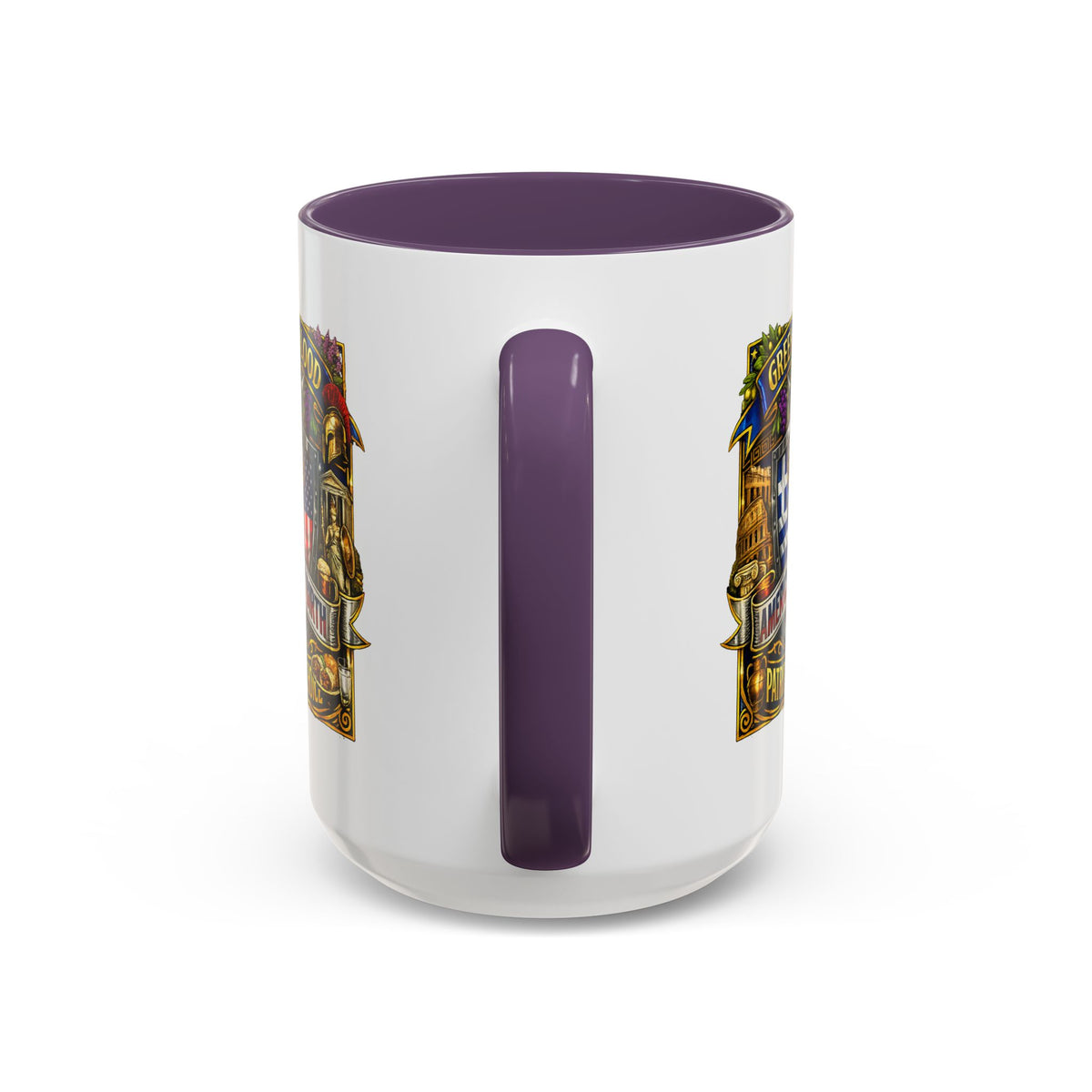 Greek by Blood, American by Birth Accent Coffee Mug – Patriotic Greek Heritage 11/15oz
