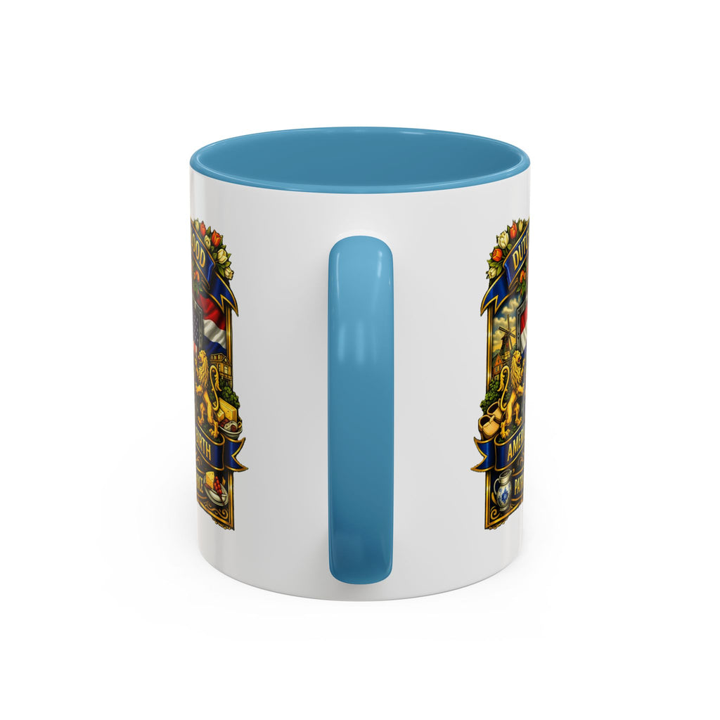 Dutch/American Pride Mug with Vintage Botanical Crest Design