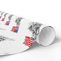 Grand Entry Cowgirl Wrapping Paper Roll — Red, White & Blue, Black Sketch Rodeo Gift Wrap