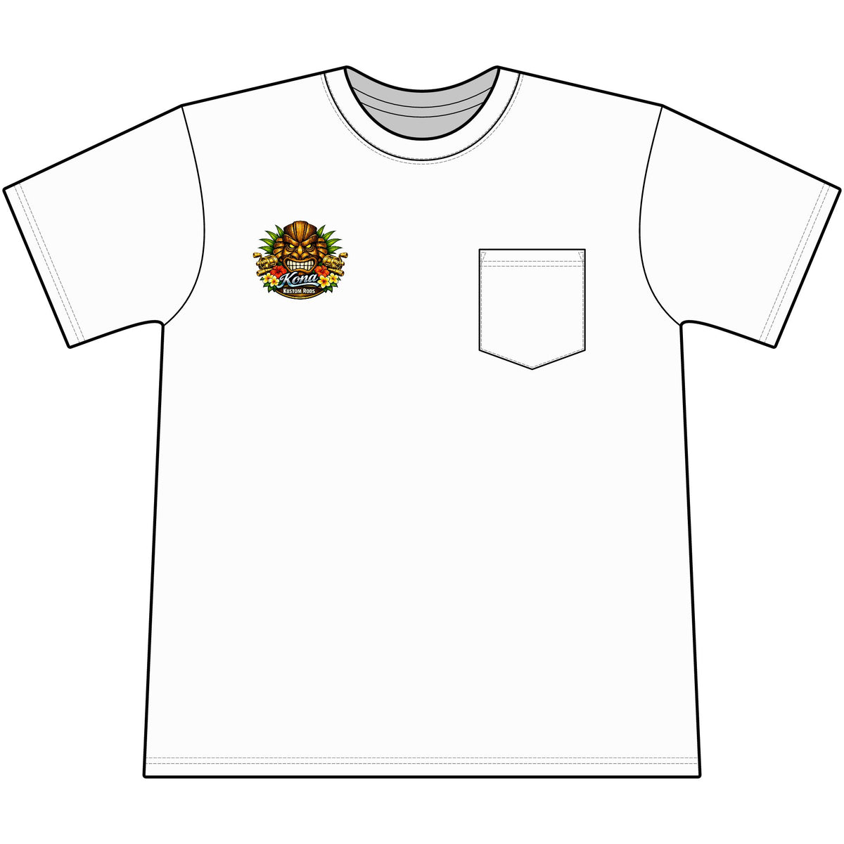 Kona Kustom Rods Yellowtail Tuna Retro Fishing Pocket Tee