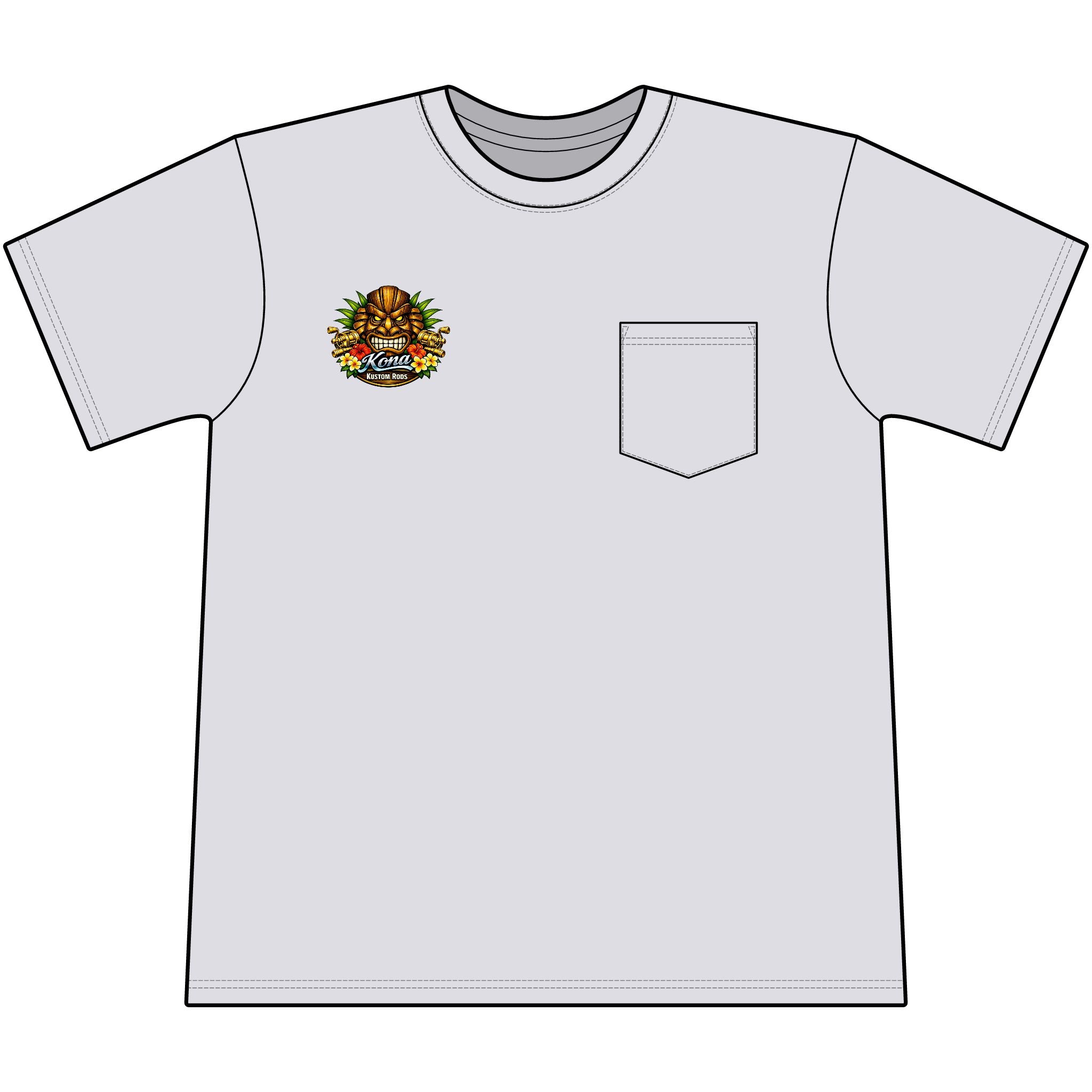 Kona Kustom Rods Yellowtail Tuna Retro Fishing Pocket Tee