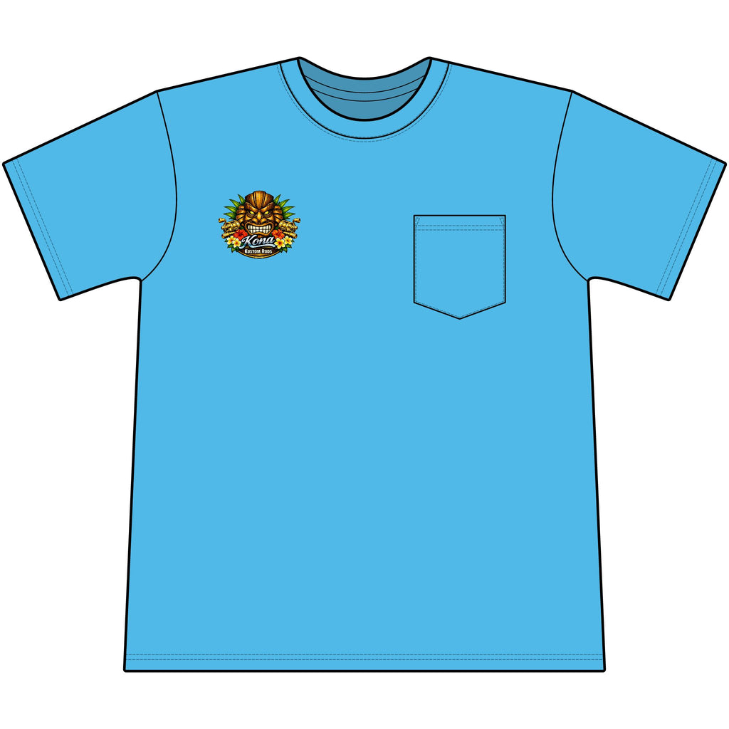 Kona Kustom Rods Yellowtail Tuna Retro Fishing Pocket Tee