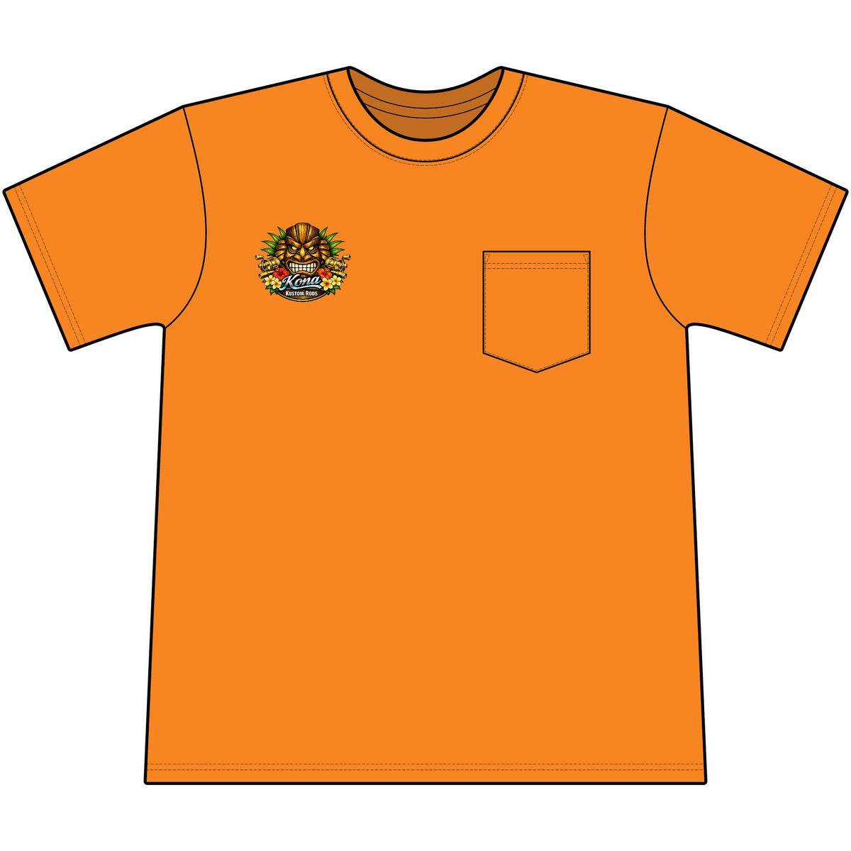 Kona Kustom Rods Yellowtail Tuna Retro Fishing Pocket Tee