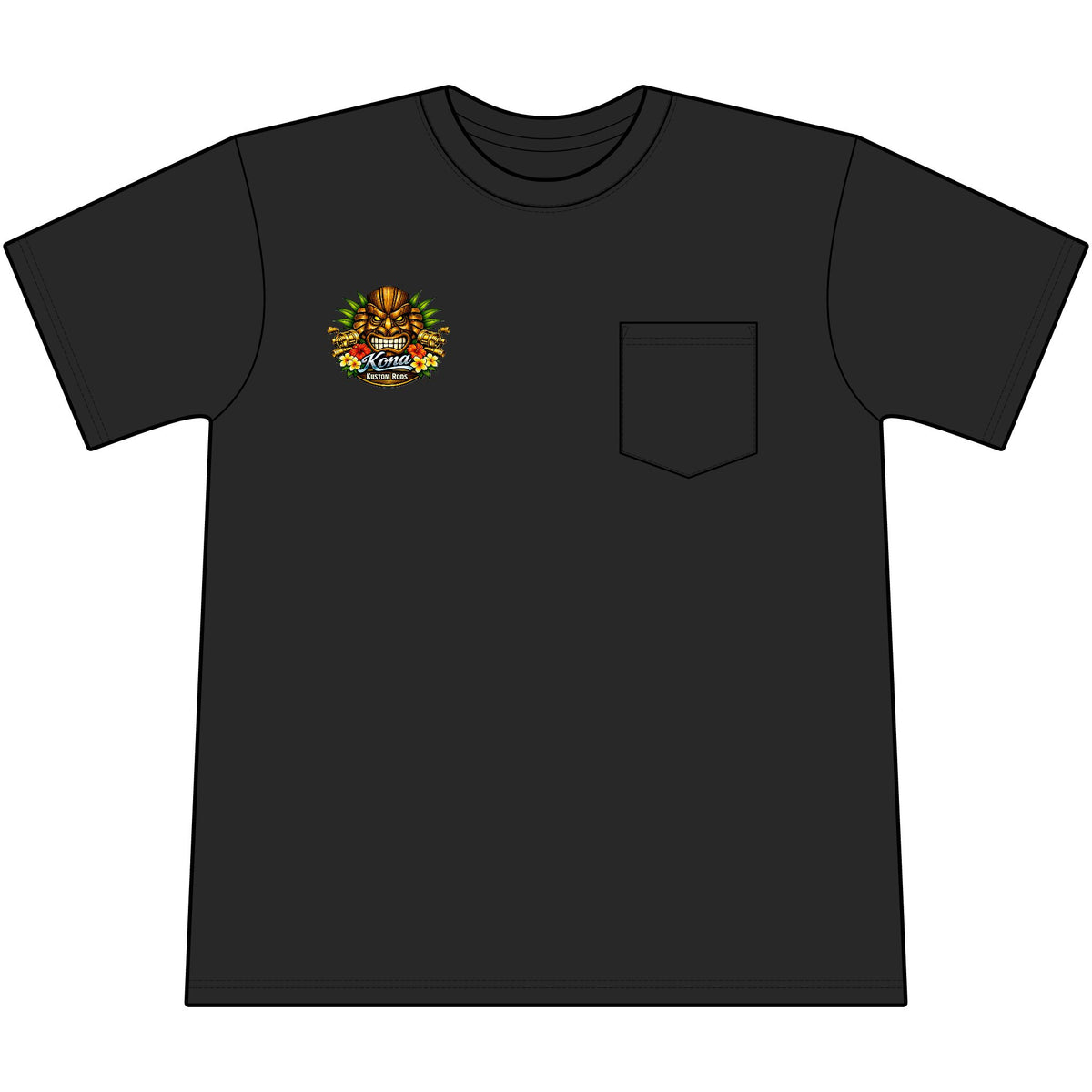 Kona Kustom Rods Yellowtail Tuna Retro Fishing Pocket Tee