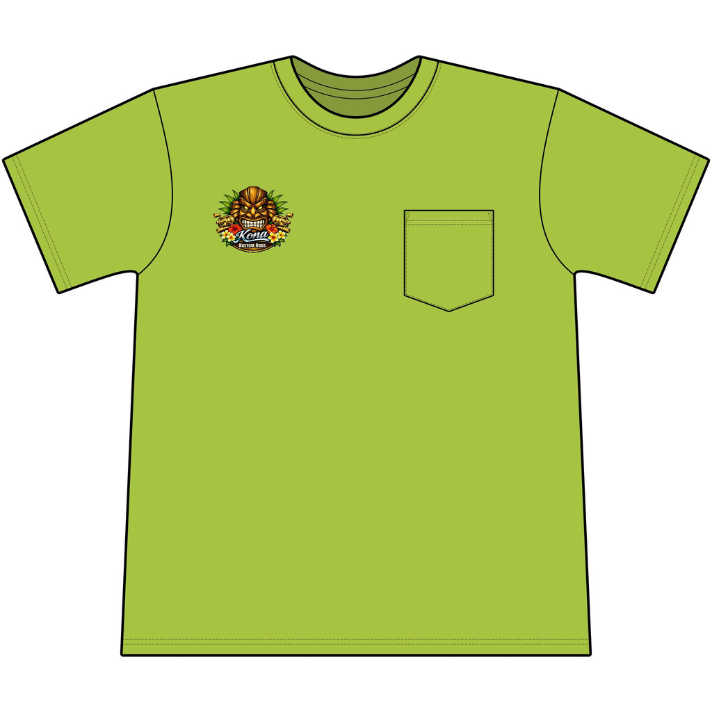 Kona Kustom Rods Yellowtail Tuna Retro Fishing Pocket Tee