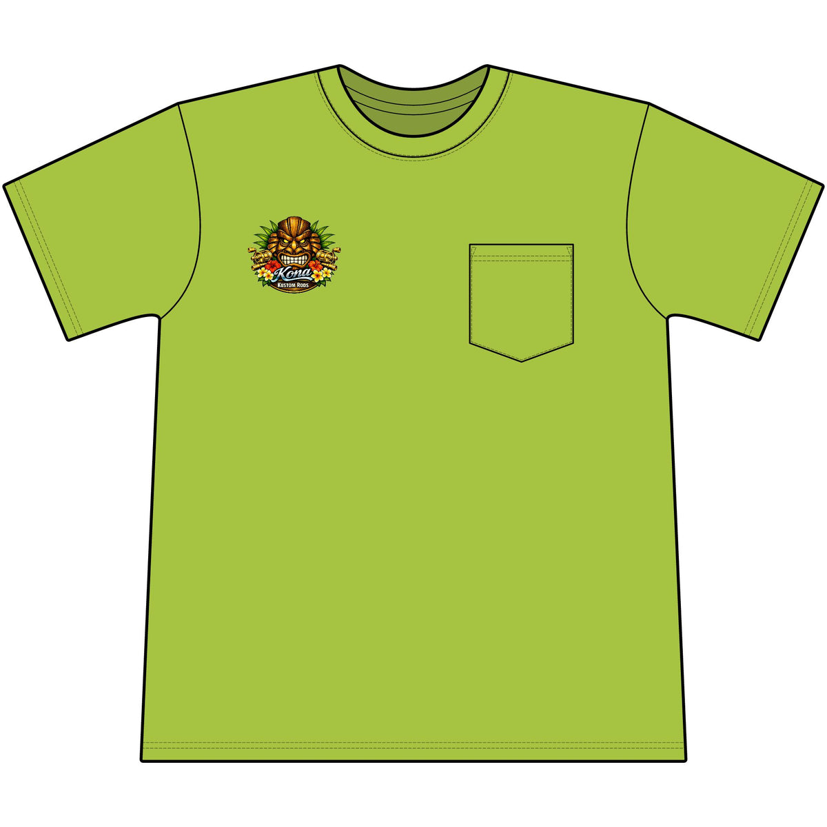 Kona Kustom Rods Yellowtail Tuna Retro Fishing Pocket Tee