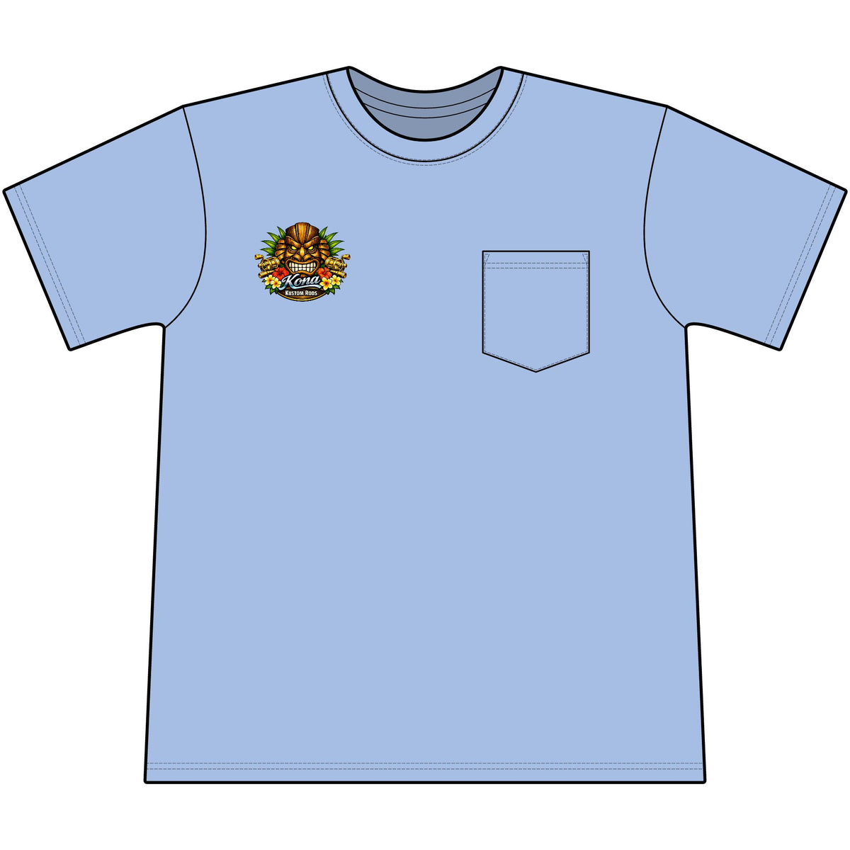 Kona Kustom Rods Yellowtail Tuna Retro Fishing Pocket Tee