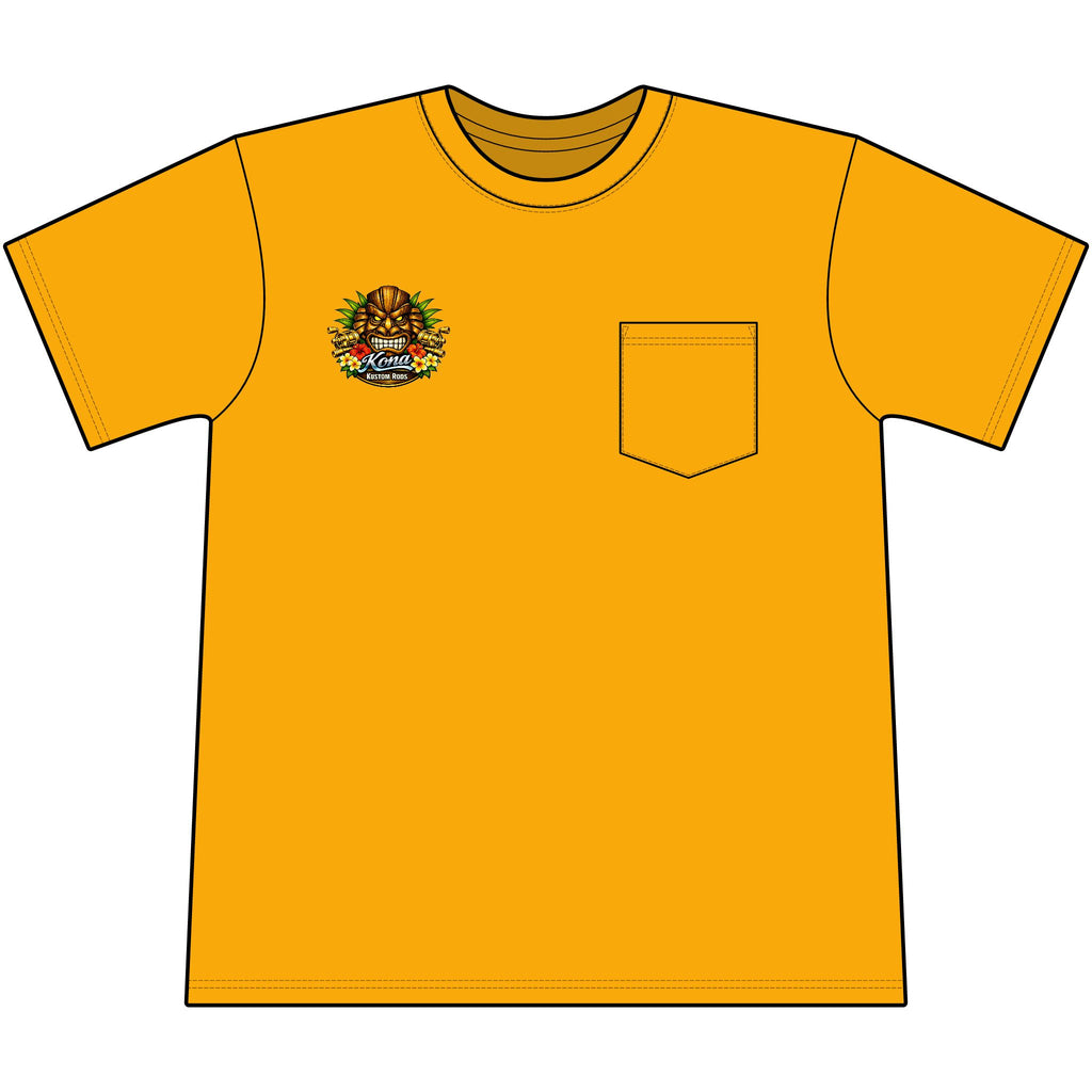 Kona Kustom Rods Yellowtail Tuna Retro Fishing Pocket Tee