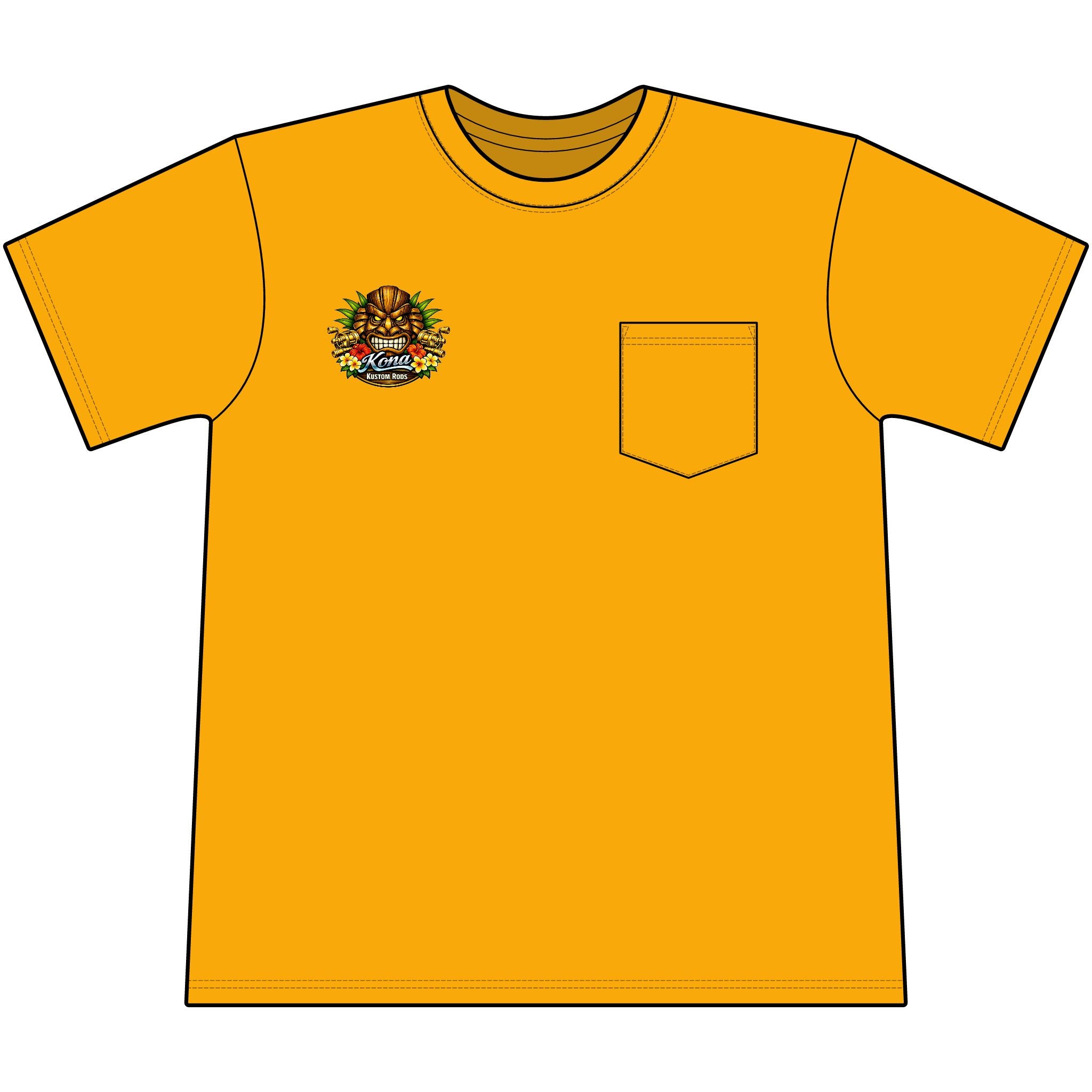 Kona Kustom Rods Yellowtail Tuna Retro Fishing Pocket Tee