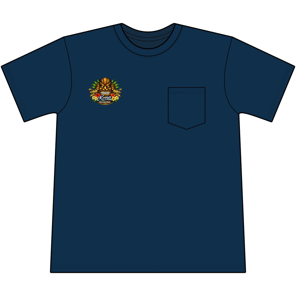 Kona Kustom Rods Yellowtail Tuna Retro Fishing Pocket Tee