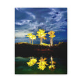 Palm Tree Reflection Matte Canvas Wall Art — Quanta Roo, Tropical Evening
