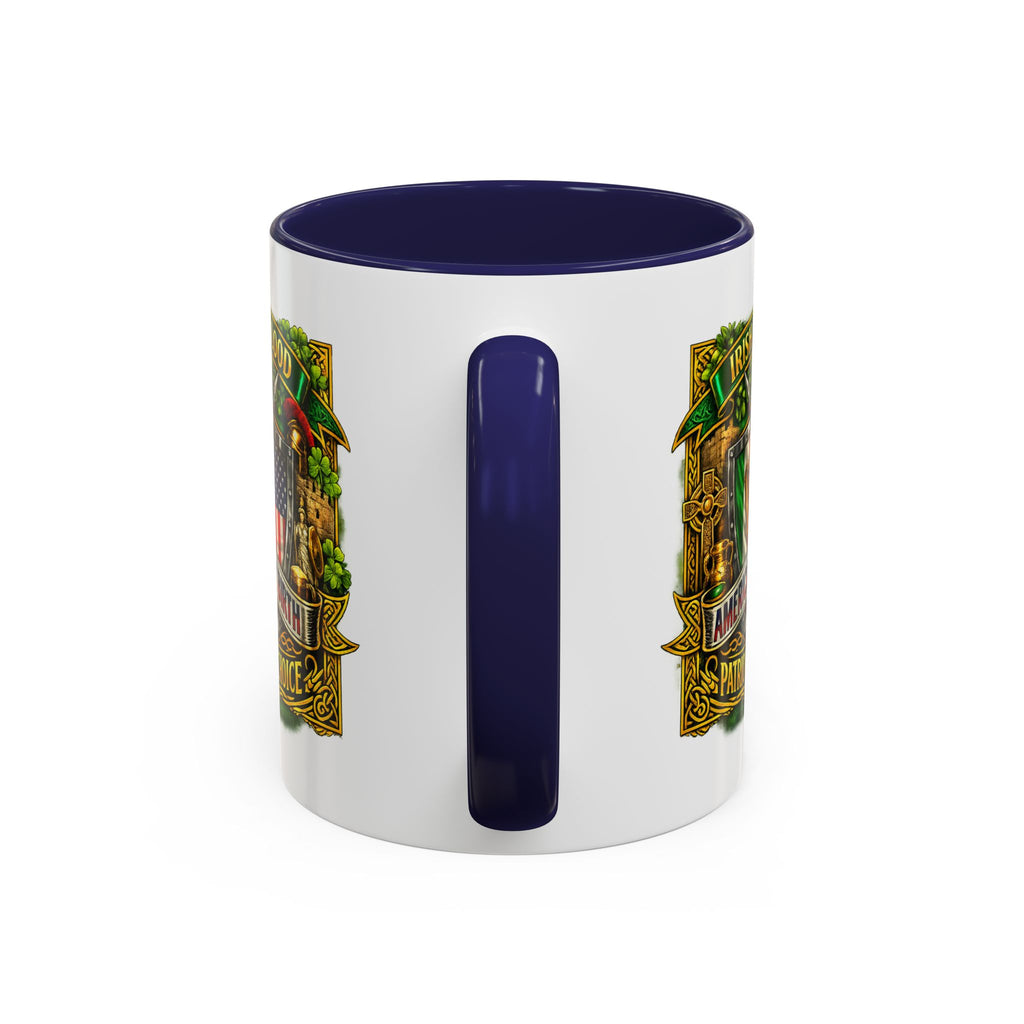 Irish Pride Coffee Mug — "Irish by Blood, American by Birth, Patriot by Choice" Patriotic Ceramic Mug