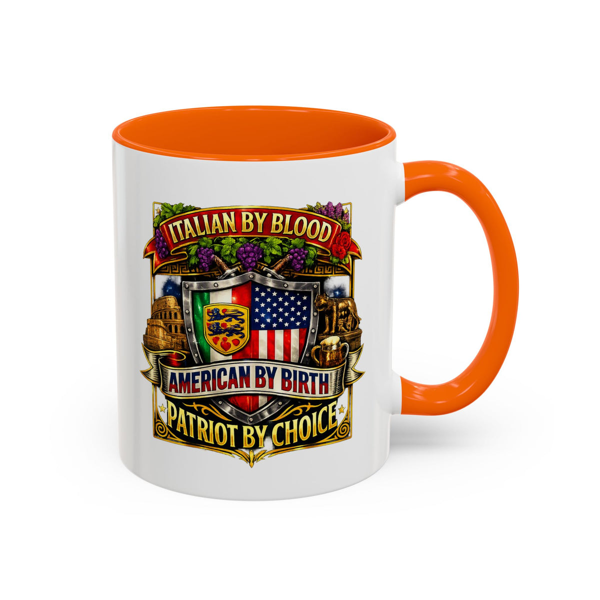 Italian by Blood American by Birth "Patriot by Choice" Accent Coffee Mug (11/15oz)