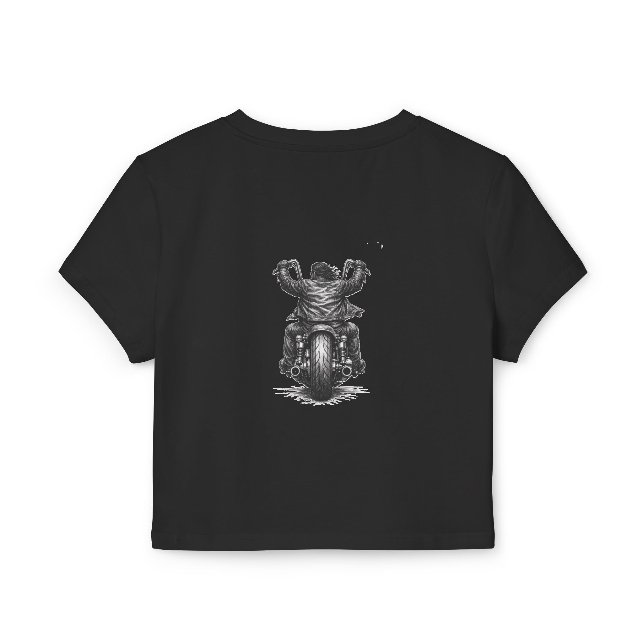 Biker Women's Baby Tee — Vintage "BBBAD" Design