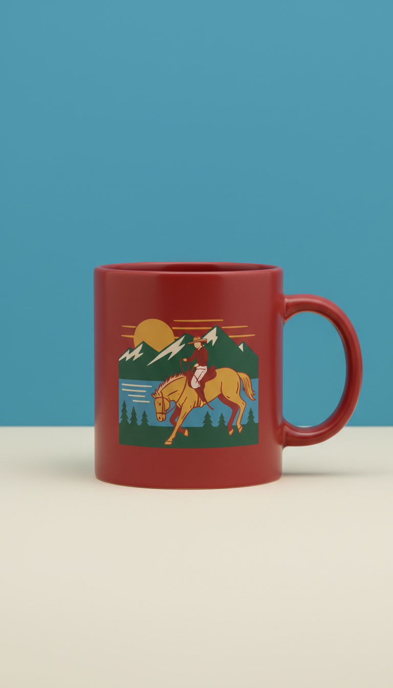 Canyon Red rodeo graphic mug