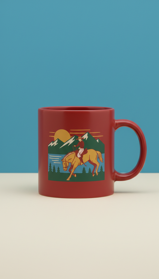 Canyon Red rodeo graphic mug