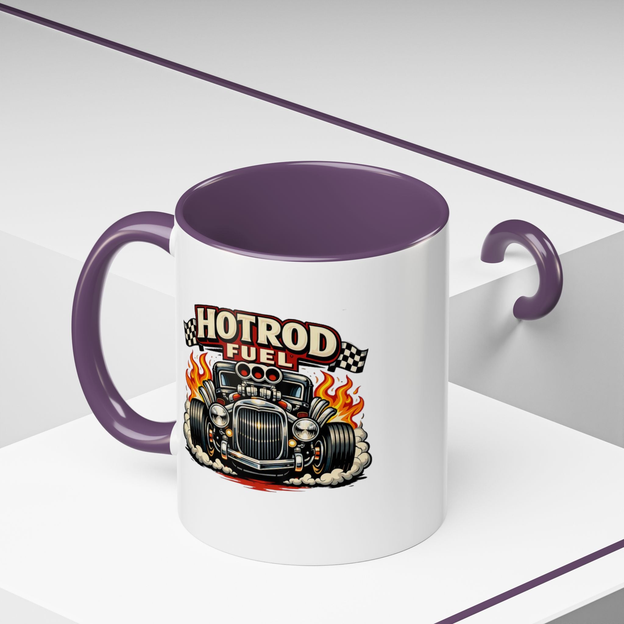 Hot Rod Fuel Coffee Mug — Vintage Muscle Car Racing Accent Mug