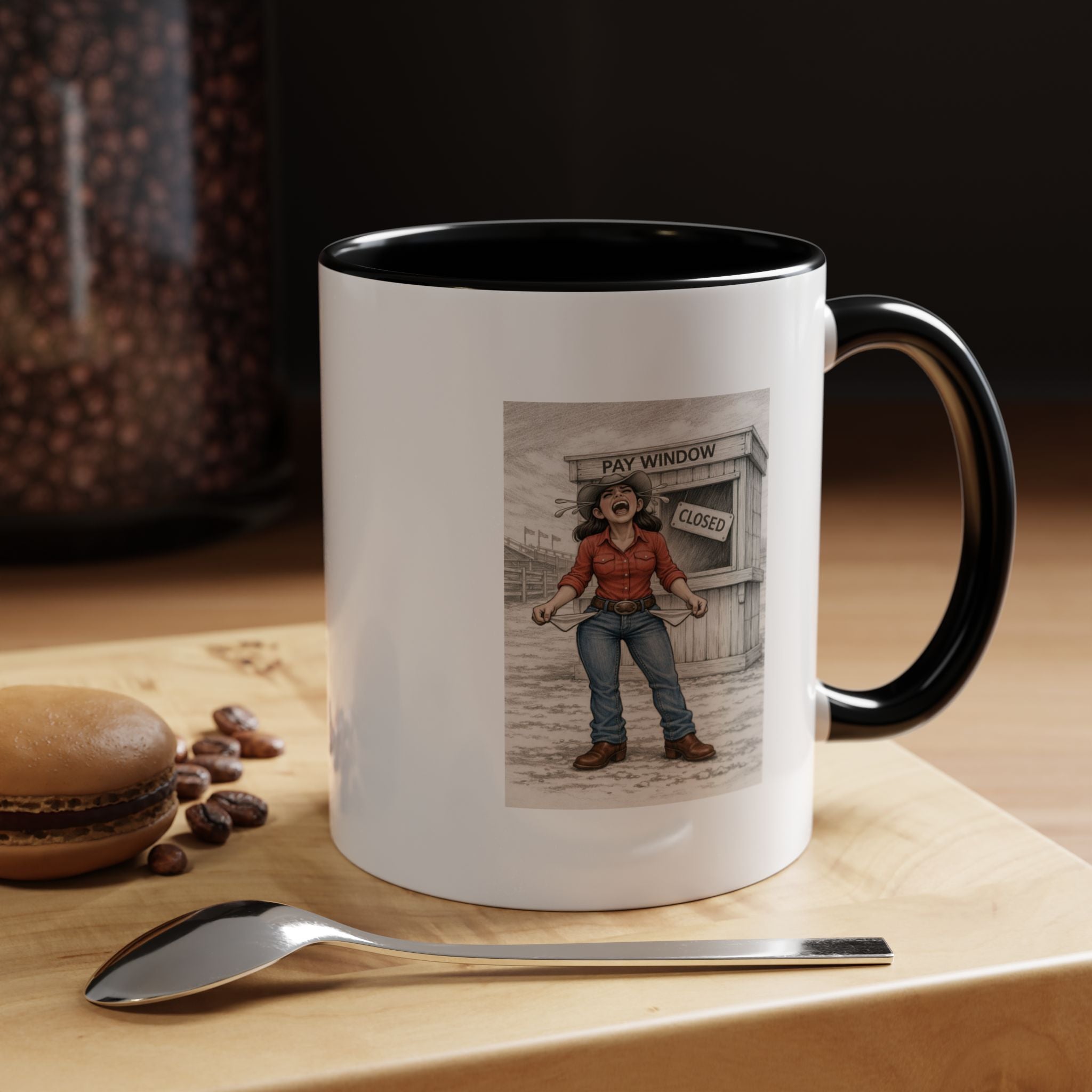 Out of the Money Barrel Racing Coffee Mug — Rodeo Cowgirl Accent Mug (11/15 oz)